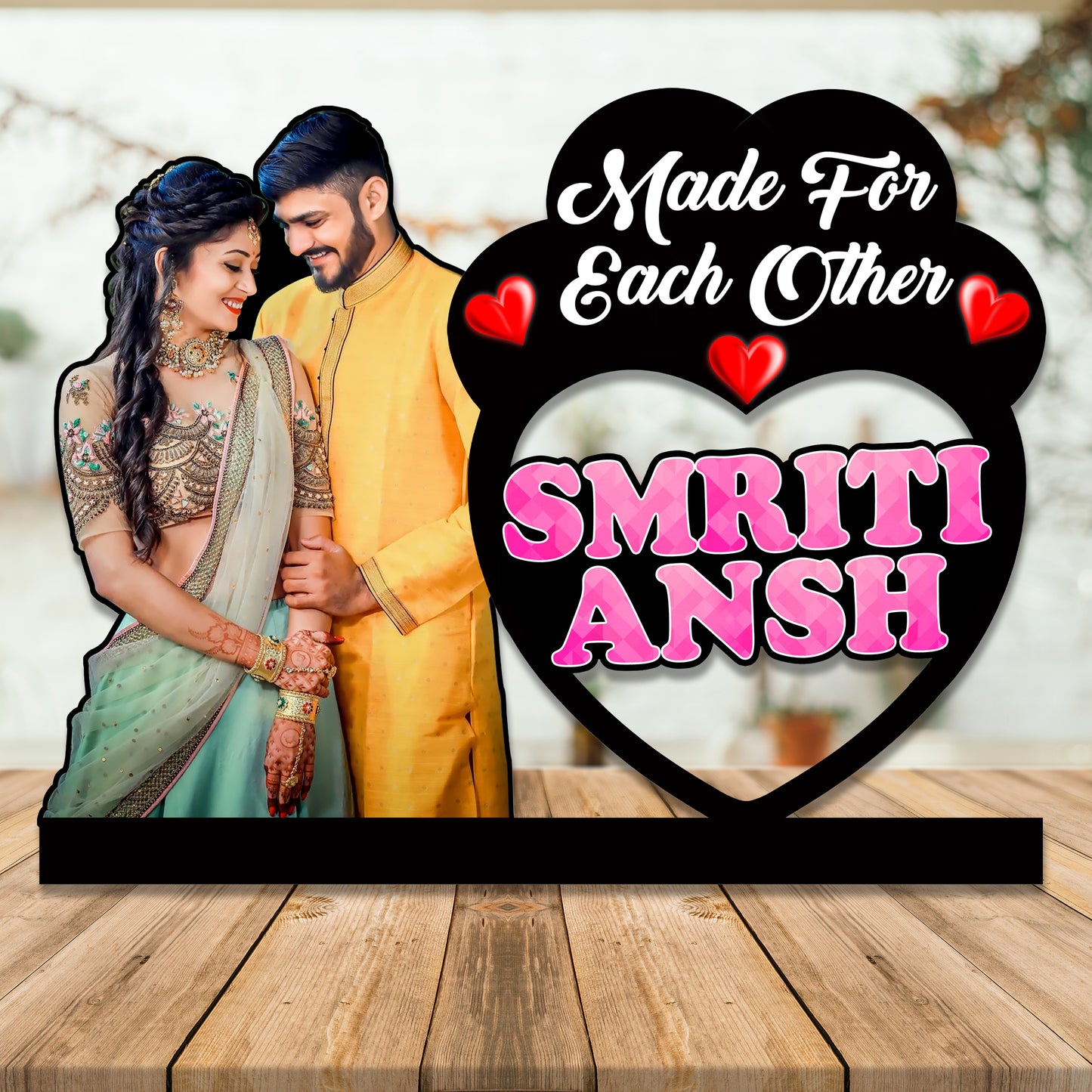 Customised Couple Photo Frame With Name  for Wedding Gift & Anniversary Gifts